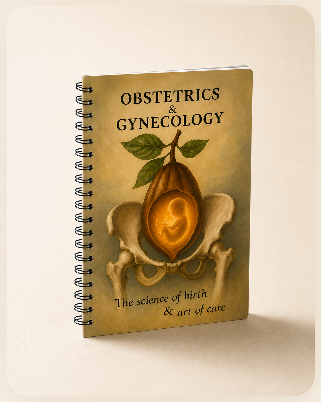 Prescribed Obstetrics & Gynecology notebook with painterly cover art